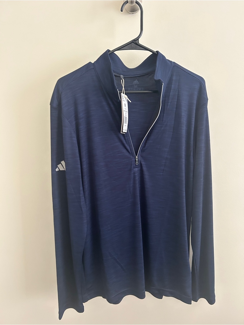 New! Adidas Men’s Navy Quarter-Zip Performance Lightweight Top Medium NWT